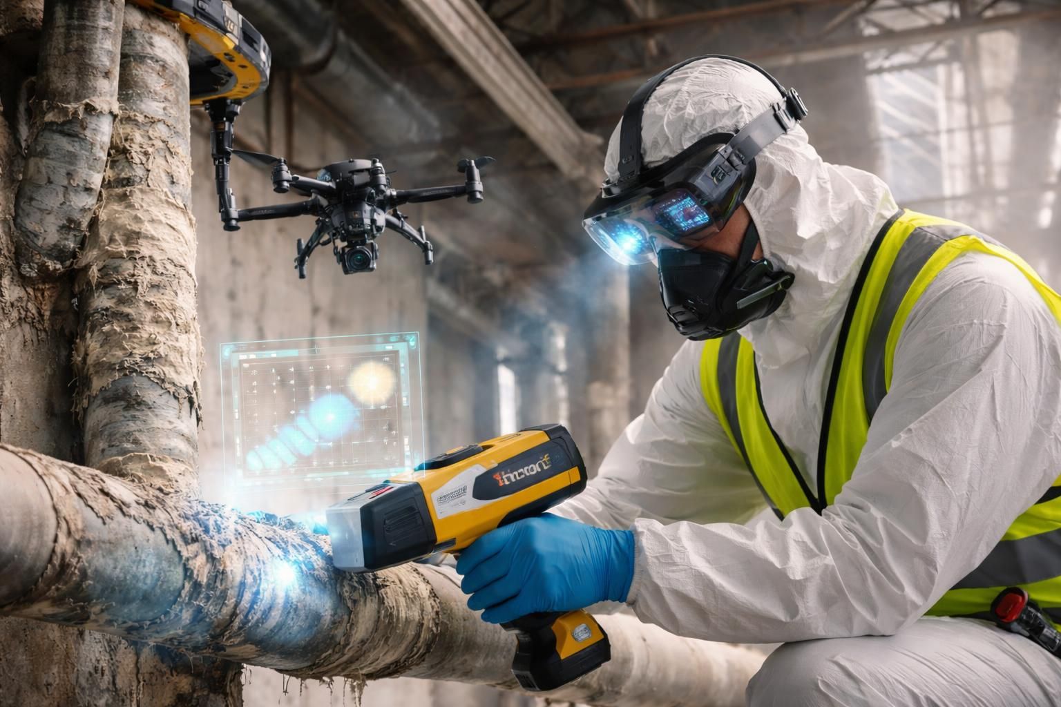 découvrez comment les appareils xrf niton, les drones dji et la réalité augmentée révolutionnent la détection de l'amiante, rendant les inspections plus rapides, précises et sécurisées.